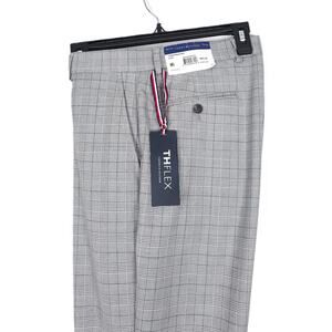 Tommy Hilfiger Mens Modern Fit Dress Pants 34x34 Black White Plaid Stretch NWT